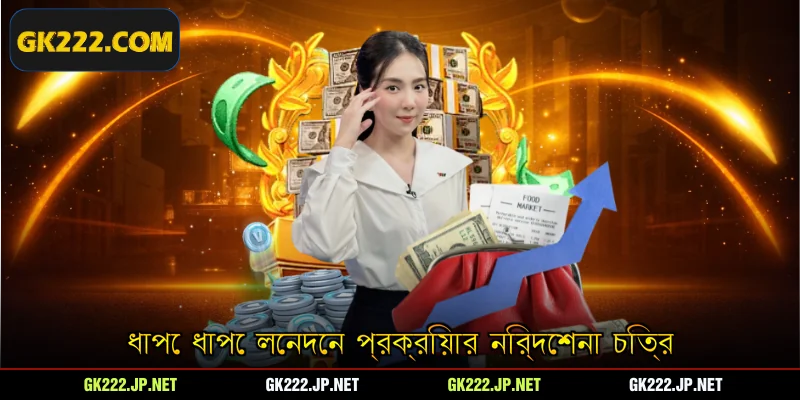 ধাপে ধাপে লেনদেন প্রক্রিয়ার নির্দেশনা চিত্র